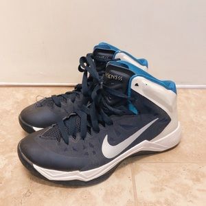Blue Nike Hightop Basketballs Shoes